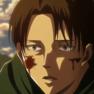 ☁️ 2ee43339 Levi Ackerman Attack on Titan アニメ, 進撃の巨人, リヴァイ・アッカーマン, マンガ, 血, 兵士 telegram sticker