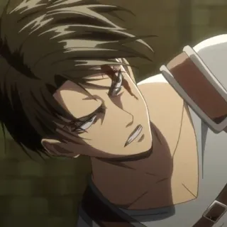 ☁️ 3821b9b8 Levi Ackerman Attack on Titan 進撃の巨人, アニメ, マンガ, リヴァイ・アッカーマン, 兵士, 軍隊, 暴力, アニメ telegram sticker
