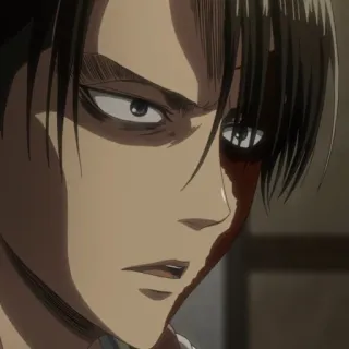 ☁️ 45bf69cd Levi Ackerman Attack on Titan アニメ, 進撃の巨人, リヴァイ, リヴァイ・アッカーマン, 血, 悲しい, 漫画 telegram sticker