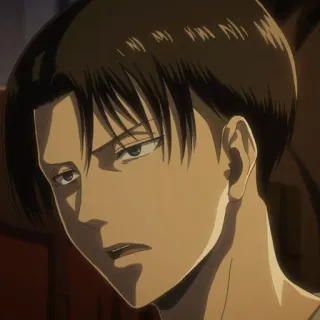 ☁️ 82d0ba48 Levi Ackerman Attack on Titan アニメ, キャラクター, リヴァイ, 進撃の巨人, ポートレート telegram sticker