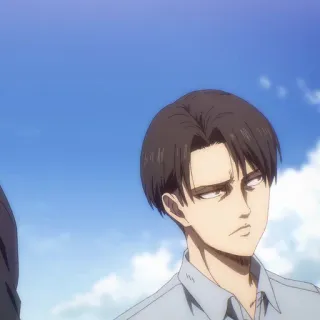 ☁️ 9cc02caf Levi Ackerman Attack on Titan アニメ, マンガ, 兵士, シリアス, リーダー telegram sticker