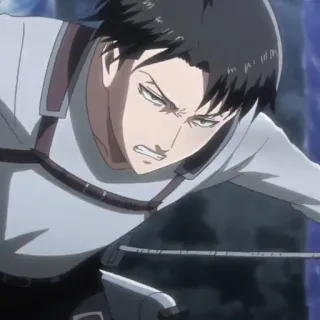 ☁️ b2d1754b Levi Ackerman Attack on Titan アニメ, 進撃の巨人, リヴァイ, アッカーマン, 兵士, アクション, 漫画 telegram sticker
