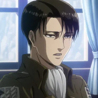 ☁️ e98cf5f3 Levi Ackerman Attack on Titan アニメ, 進撃の巨人, リヴァイ, リヴァイ・アッカーマン, キャラクター, 兵士, 軍事 telegram sticker