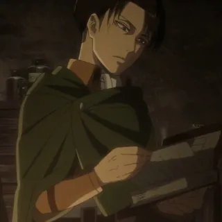 ☁️ fec208ba Levi Ackerman Attack on Titan アニメ, 進撃の巨人, リヴァイ, リヴァイ・アッカーマン, キャラクター telegram sticker