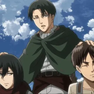 ☕ 7db1dfc0 Levi Ackerman Attack on Titan 动漫, 漫画, 利威尔, 艾伦, 三笠, 进击的巨人 telegram sticker