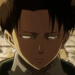 ☕ 8ade244f Levi Ackerman Attack on Titan 动漫, 漫画, 利威尔, 阿克曼, 进击的巨人, 严肃 telegram sticker