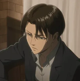 ☕ 9016a397 Levi Ackerman Attack on Titan 动漫, 角色, 利威尔, 阿克曼, 进击的巨人 telegram sticker