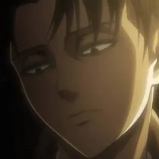 ☕ 9e63f16b Levi Ackerman Attack on Titan 利威尔, 利威尔·阿克曼, 进击的巨人, 动漫, 漫画, 角色, 严肃, aot telegram sticker