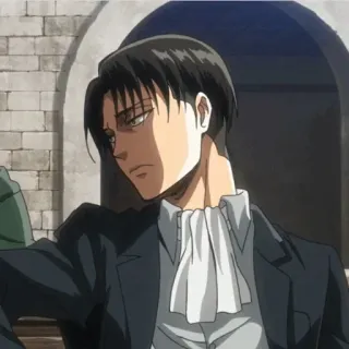 ☕ a98f76b9 Levi Ackerman Attack on Titan 动漫, 利威尔, 阿克曼, 进击的巨人, 角色 telegram sticker