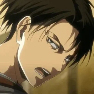 ☕ d5445aef Levi Ackerman Attack on Titan 动漫, 进击的巨人, 利威尔, 阿克曼, 角色 telegram sticker