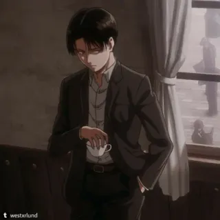 📎 158a2a0f Levi Ackerman Attack on Titan อนิเมะ, ผ่าพิภพไททัน, รีไวล์, รีไวล์ แอคเคอร์แมน, ตัวละคร, มังงะ telegram sticker