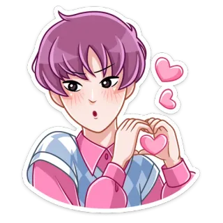 ❤️ c7c88c27 애니메이션, 만화, 하트, 사랑, 귀여운, 볼터치 telegram sticker