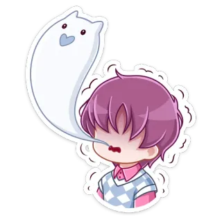 😮‍💨 fc22f22b 만화, 유령, 애니메이션, 슬픈, 치비, 귀여운 telegram sticker