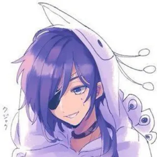 🌟 21b0c96a クジャク anime, hoạt hình, áo hoodie, nhân vật, một mắt, chân dung, nghệ thuật whatsapp sticker