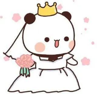 💛 bc24da12 パンダ, 結婚式, 可愛い, 漫画, 花嫁 telegram sticker