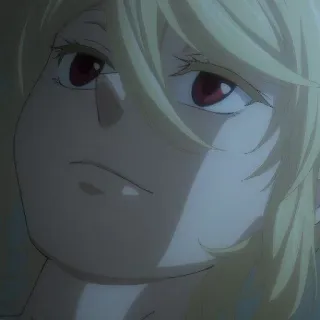 📚 a478aeeb Anime, Retrato, Mujer, Pelo Rubio, Ojos Rojos telegram sticker