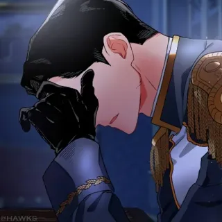 🌐 44316893 animé, pleurer, triste, homme, uniforme militaire, tenue de soirée, gants whatsapp sticker