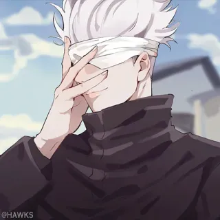 🌐 b1516f0b Satoru Gojo Jujutsu Kaisen Anime, Manga, Gojo Satoru, Jujutsu Kaisen, Cheveux Blancs, Bandeau, Personnage whatsapp sticker