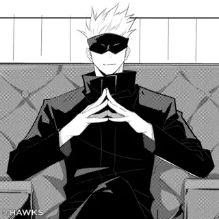 🌐 b7bb86bc Gojo Satoru Jujutsu Kaisen ©HAWKS Anime, Manga, Jujutsu Kaisen, Gojo Satoru, Personnage, Sticker, Noir et blanc whatsapp sticker