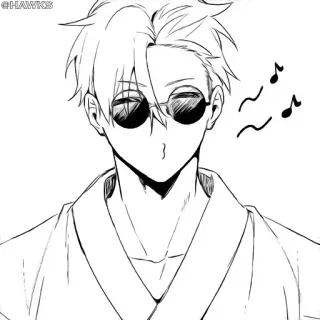 🌐 bb8c3660 @HAWKS Anime, Manga, Personnage, Lunettes, Musique whatsapp sticker