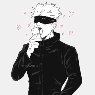 🌐 c5fd590c @HAWKS animé, art, coeurs, dessin animé, Gojo whatsapp sticker