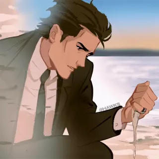 🌐 dc62b348 @HAWKS homme, plage, costume, eau, sable whatsapp sticker