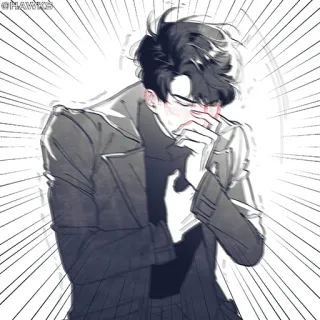 🌐 f6921697 Anime, Manga, Triste, Contrarié, Émotionnel, Dessin, Croquis, Art whatsapp sticker