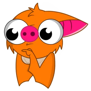 🤔 2c051298 carino, cartone animato, arancione, animale, creatura, pipistrello whatsapp sticker