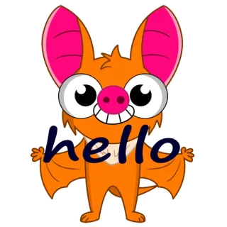 👋 b6a967d9 hello pipistrello, cartone animato, animale, amichevole, carino, Halloween whatsapp sticker