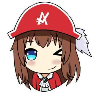 😉 5916144e アニメ 女の子, ちび, ウインク, 漫画, ステッカー, 可愛い, マンガ telegram sticker