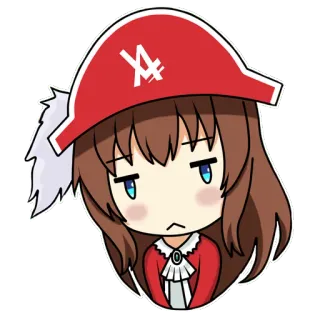 ☺️ c1cf0456 アニメガール, ちび, かわいい, 赤い帽子, 漫画, ステッカー telegram sticker