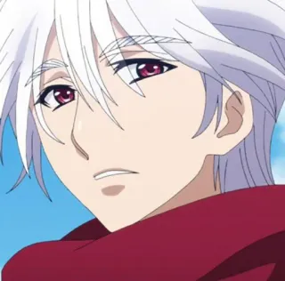 🎴 0165dfee anime, manga, character, white hair, red eyes telegram sticker