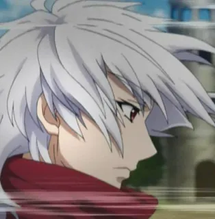 🎴 0c31679a anime, manga, character, white hair, red eyes, male telegram sticker