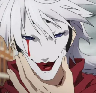 🎴 164f5190 anime, character, white hair, mask, tears telegram sticker