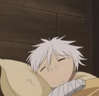 🎴 84d31fad anime, sleeping, character, bandages, tired telegram sticker