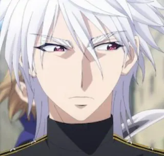 🎴 b3e6bde9 anime, white hair, male, character, serious telegram sticker