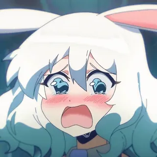 🥹 a27427ac anime, crying, bunny, sad, emotional whatsapp sticker