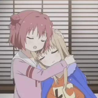 🤗 b753a63a anime, friendship, cute, hug, girl, kawaii, cartoon, emotions whatsapp sticker