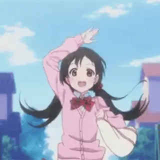 👋 f9d87dca anime, girl, cute, schoolgirl, smiling, waving whatsapp sticker