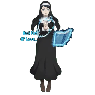 🍀 d4997bd9 Holi Fist Of Love... biarawati, anime, sihir, suci telegram sticker