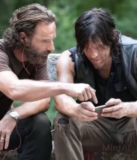 👉 1f446089 Rick Grimes, Daryl Dixon The Walking Dead walking dead, rick, daryl, karakter, acara tv, teman telegram sticker