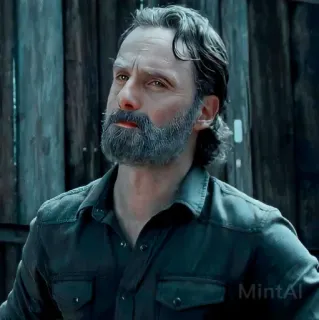 😐 65c3d9bb Rick Grimes The Walking Dead Rick Grimes, The Walking Dead, kiamat zombie, acara TV, AMC telegram sticker