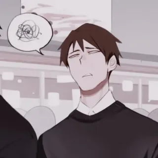 🥡 0a2d6aa8 animé, dessin animé, homme, confus, expression telegram sticker