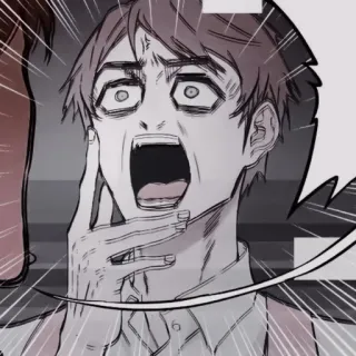 🥢 64d2e12b choc, surprise, dessin animé, peur, anxiété, homme, détresse telegram sticker