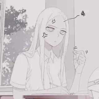 ✖️ 6780c604 痛 fille anime, frustrée, en colère, anime, dessin telegram sticker