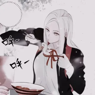 ✖️ 87bd7c97 呼ー呼ー Anime, Manger, Nouilles, Femme, Baguettes telegram sticker