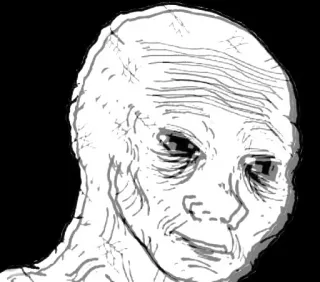 ⬛️ 56e79804 Meme, Wojak, Alt, Internet, Traurig telegram sticker