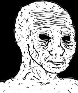 ⬛️ 6e2e1fc7 Wojak, Meme, Traurig, Alt telegram sticker