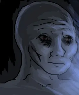 ⬛️ 9ae88d2b Wojak Meme, Traurig, Wojak, Depressiv, Internet telegram sticker