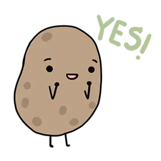 😆 08bd2ab5 pomme de terre, dessin animé, nourriture, légume, autocollant whatsapp sticker